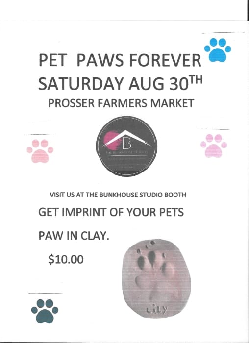 appointmentType-thumb-31952488 Pet event at Prosser Farmers Market, clay paw prints.