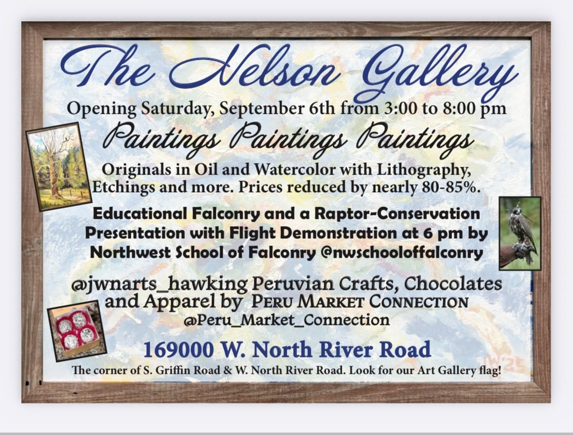 thumbnail_IMG_0780 Nelson Gallery opening with art, falconry, crafts.