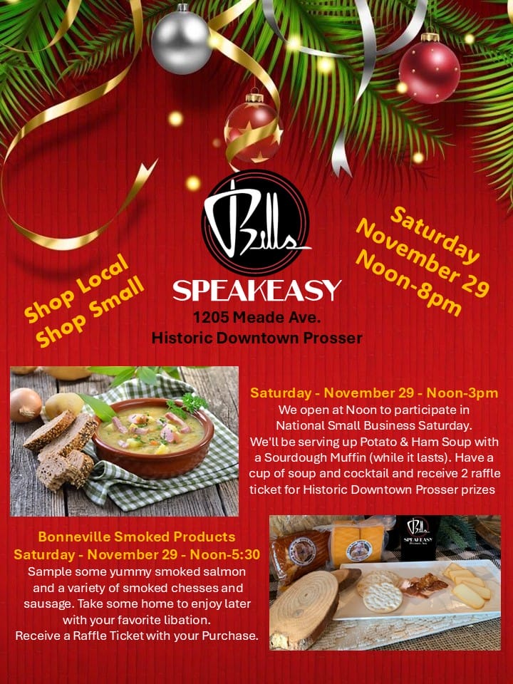 Bells Speakeasy event in Downtown Prosser, November 29