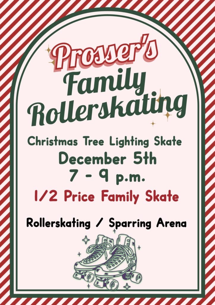 Family rollerskating event December 5th, half price tickets.