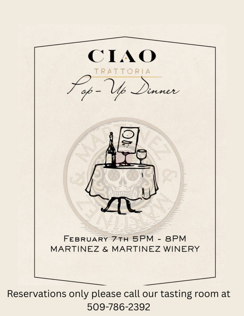 Ciao Trattoria Pop-Up Dinner at Martinez Winery.
