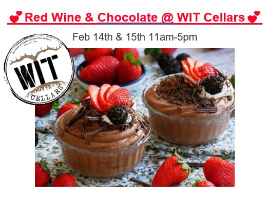Chocolate dessert and strawberries at WIT Cellars event.