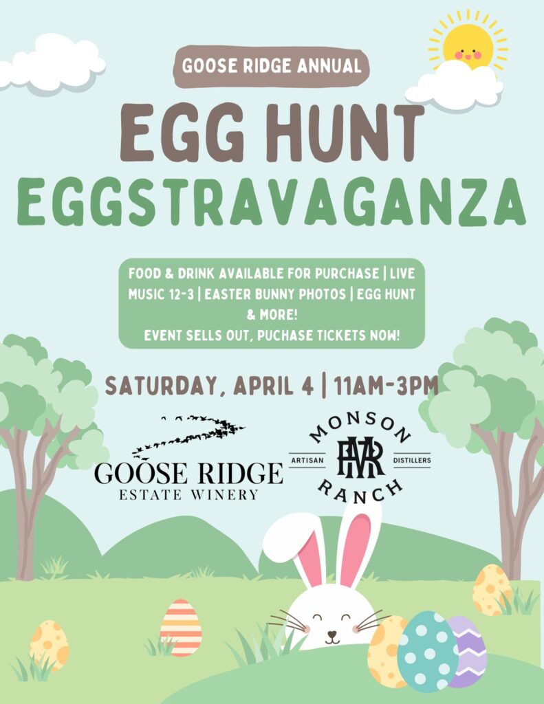 Goose Ridge Easter egg hunt event promotion.