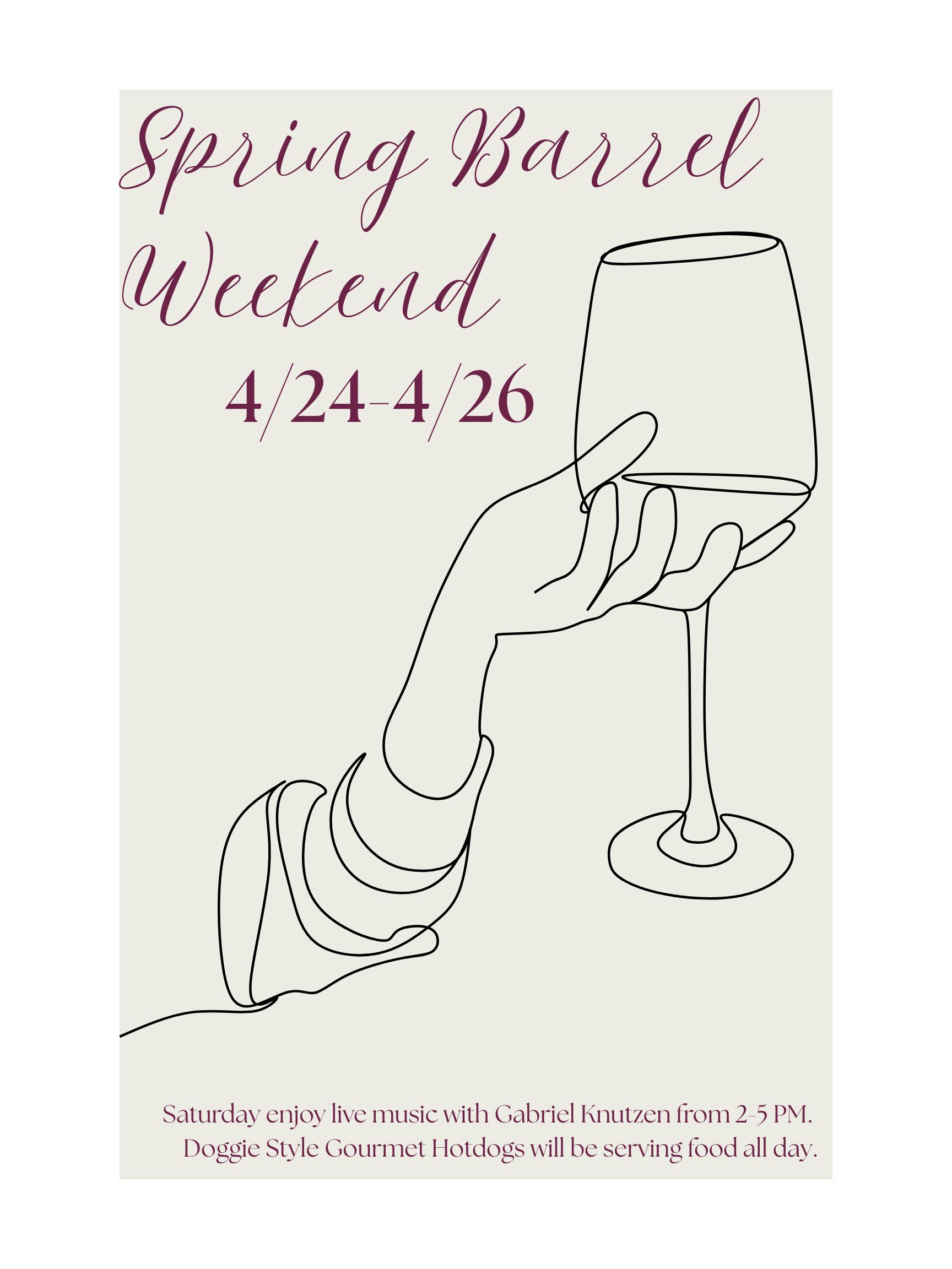 Spring Barrel Weekend event poster.