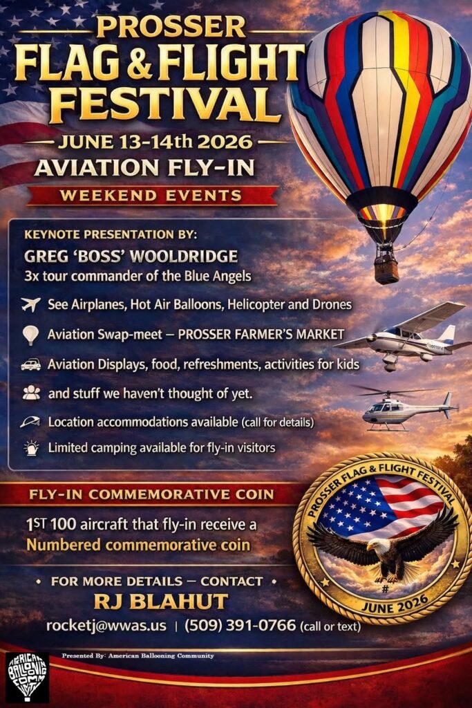Prosser Flag & Flight Festival 2026 poster