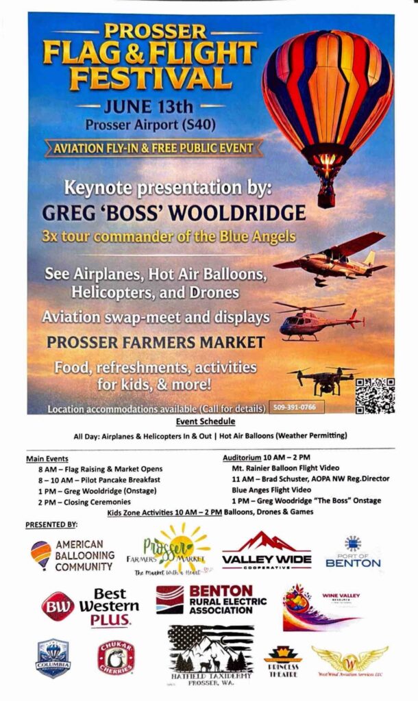 Prosser Flag and Flight Festival event poster