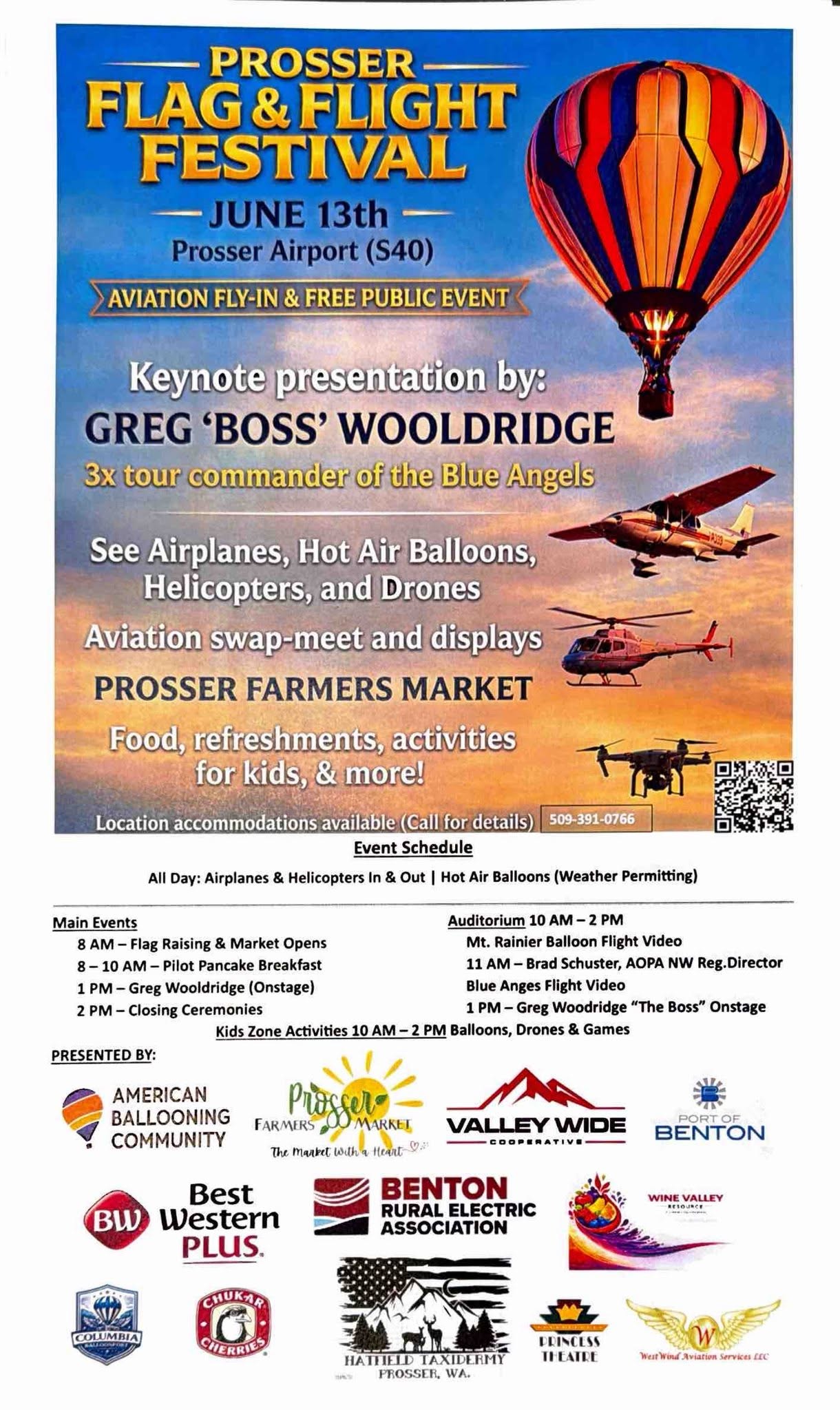 Prosser Flag and Flight Festival event poster