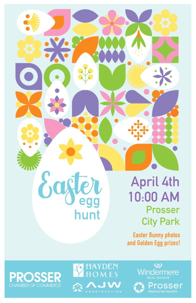 Colorful Easter egg hunt event poster