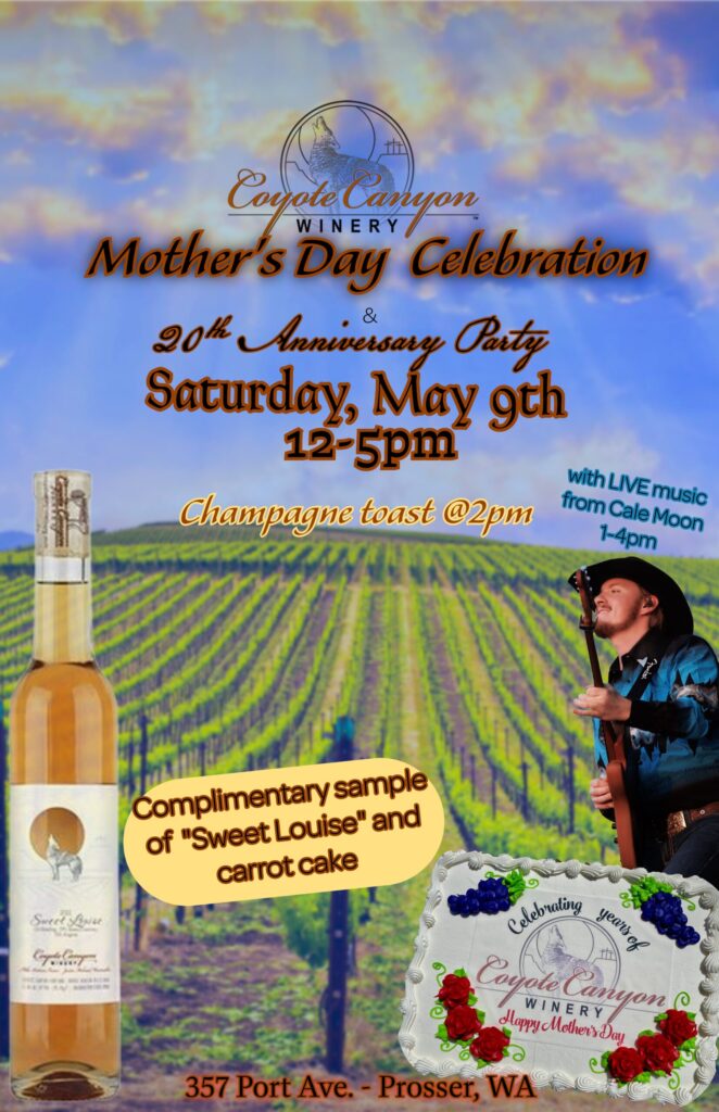 Coyote Canyon Winery Mother's Day celebration poster