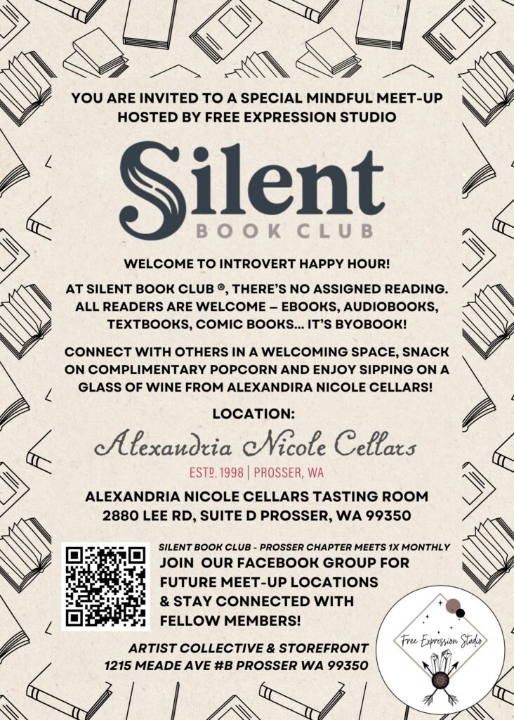 Silent Book Club meeting invitation poster