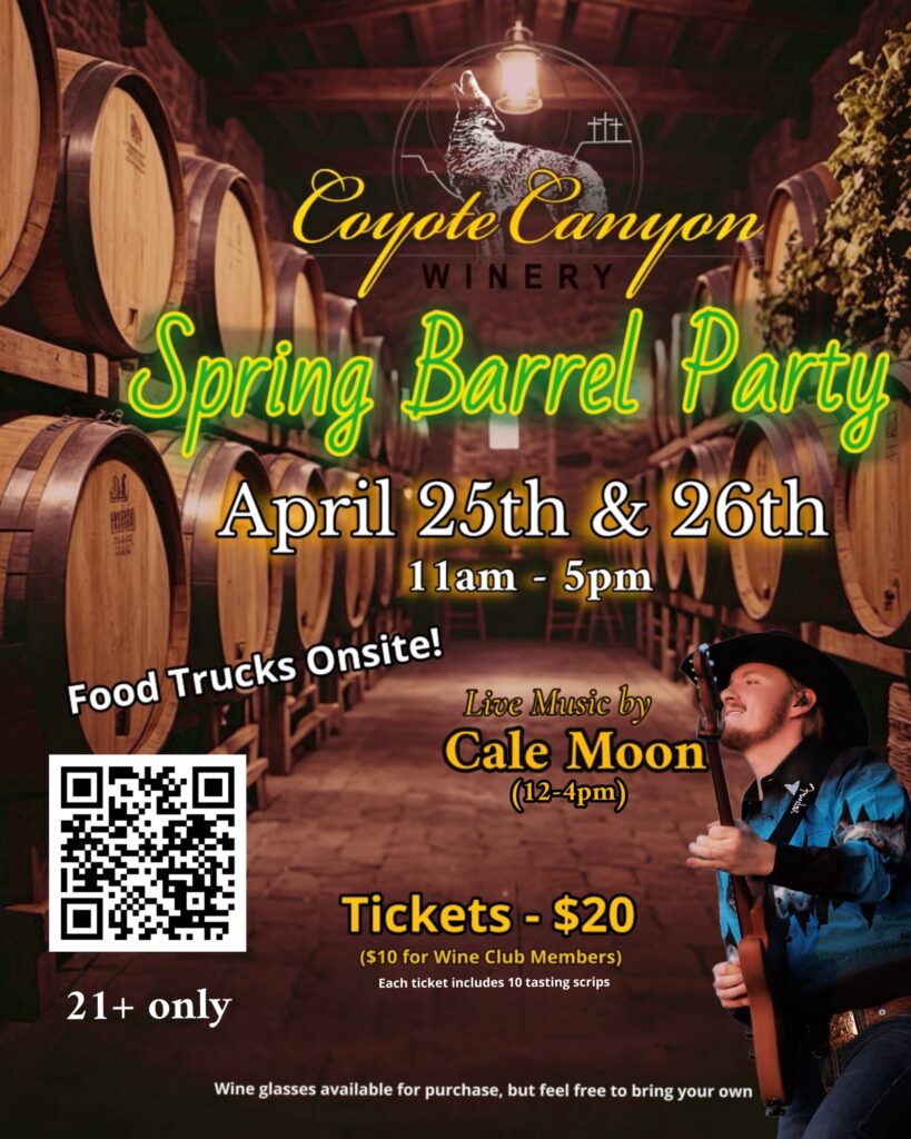 Spring Barrel Party at Coyote Canyon Winery