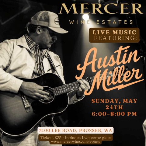 Live music poster with guitarist Austin Miller
