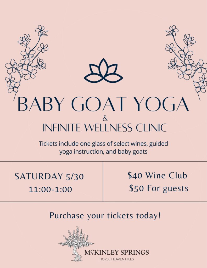 Baby Goat Yoga event flyer with details
