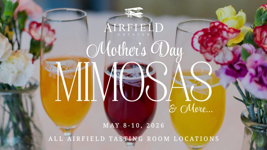 Colorful mimosas with flowers for Mother's Day promotion