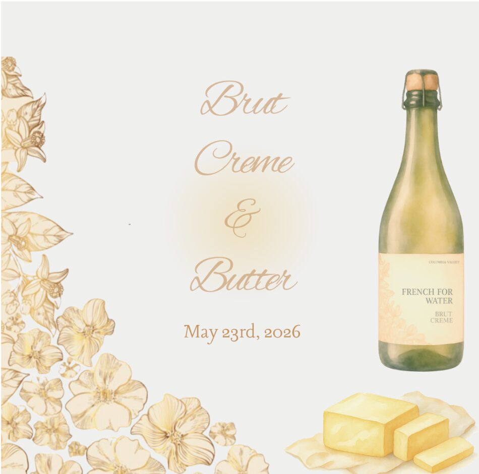 Brut Creme and Butter event invitation with bottle
