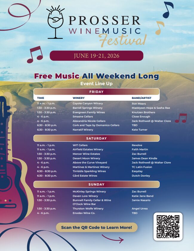 Prosser Wine Music Festival event poster