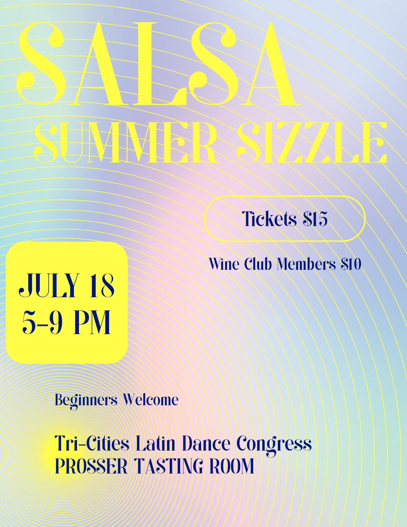 Salsa Summer Sizzle event poster with details