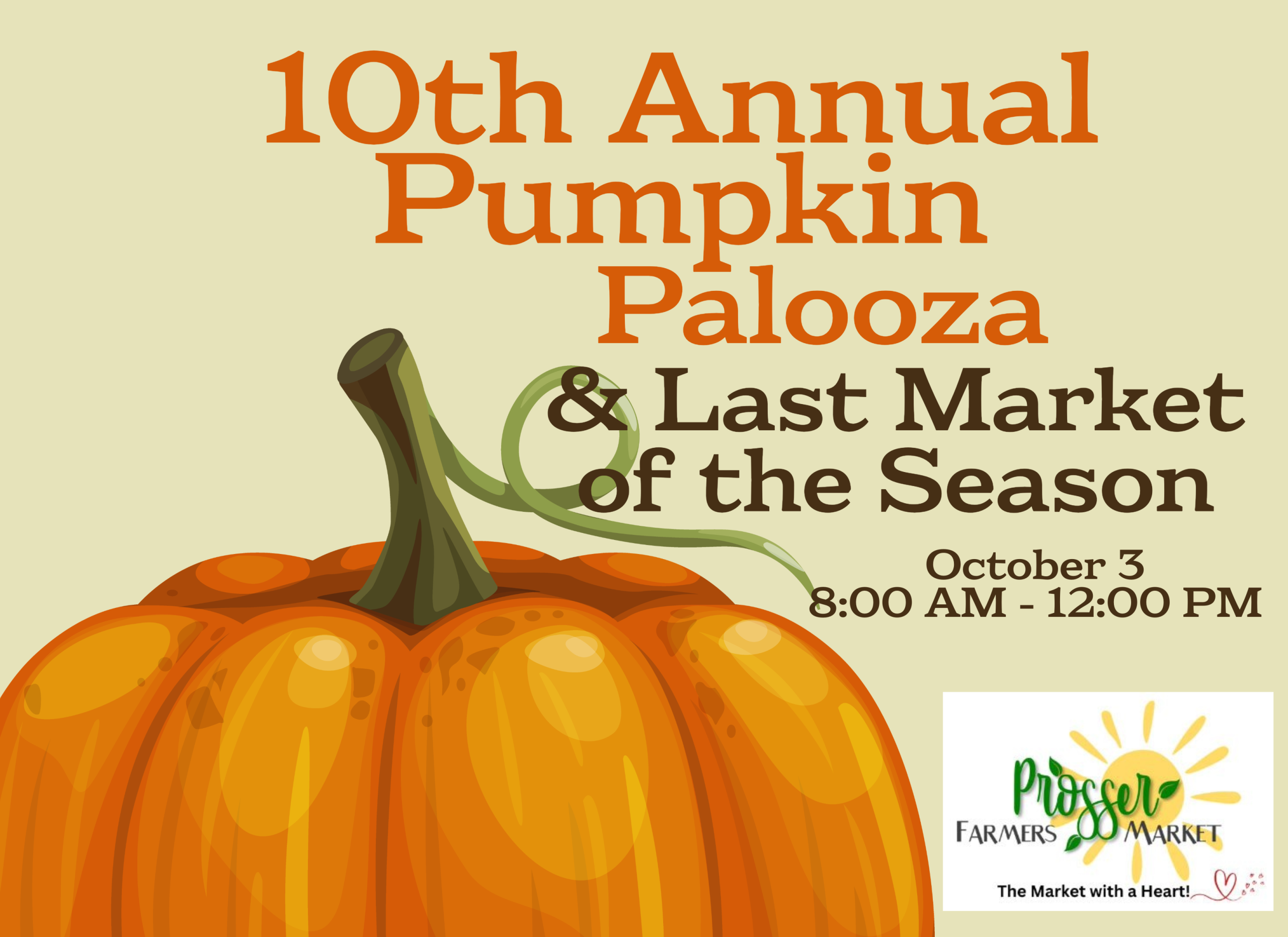 Pumpkin festival poster for Progeny Farmers Market