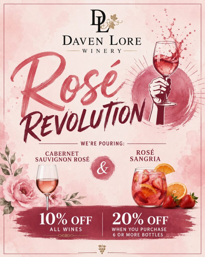 Daven Lore Winery Rosé Revolution sale poster