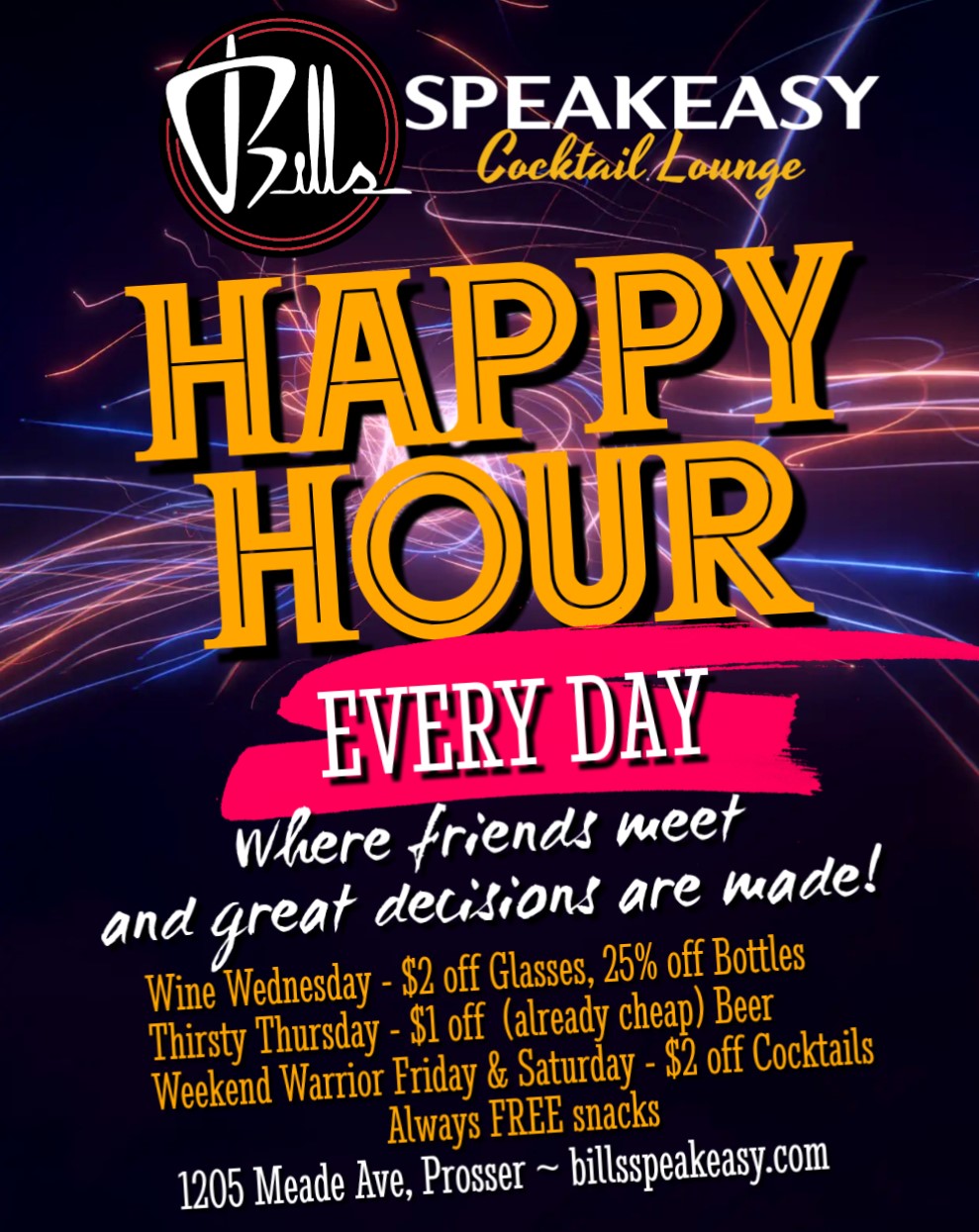 bills speakeasy happy hour