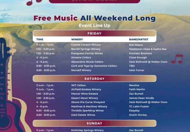 Prosser Wine Music Festival event poster