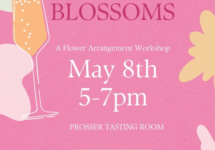 Bubbles and Blossoms flower workshop event poster