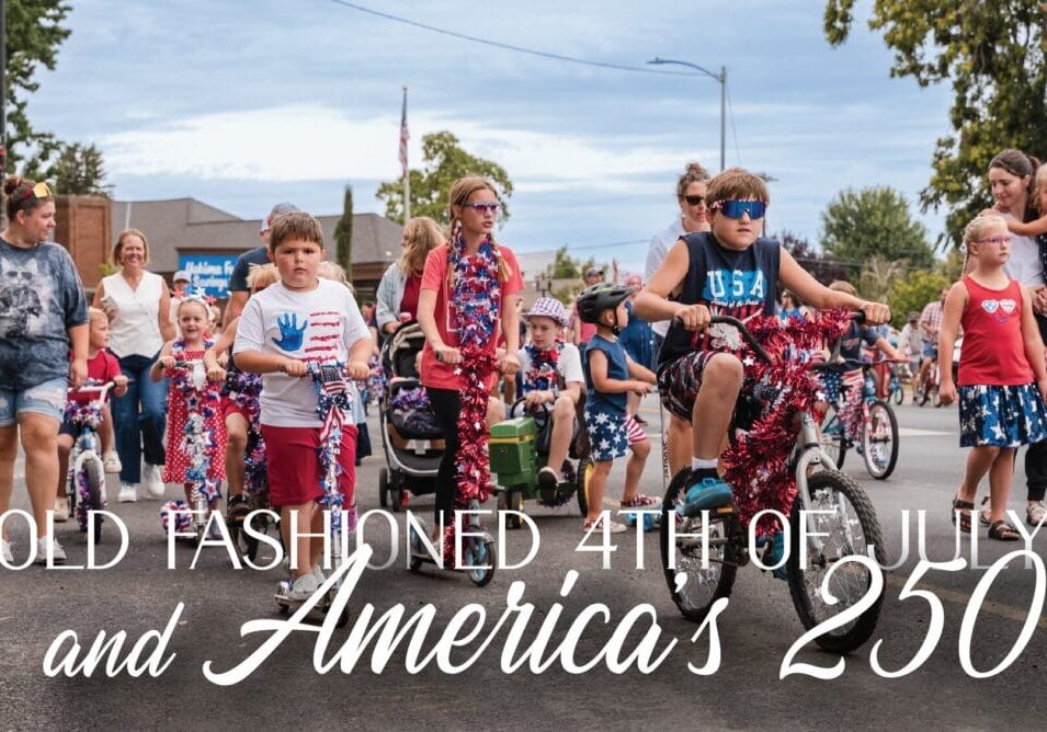 Children celebrate Fourth of July parade.
