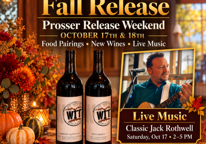 WIT Cellars fall release weekend promotion with wine and live music