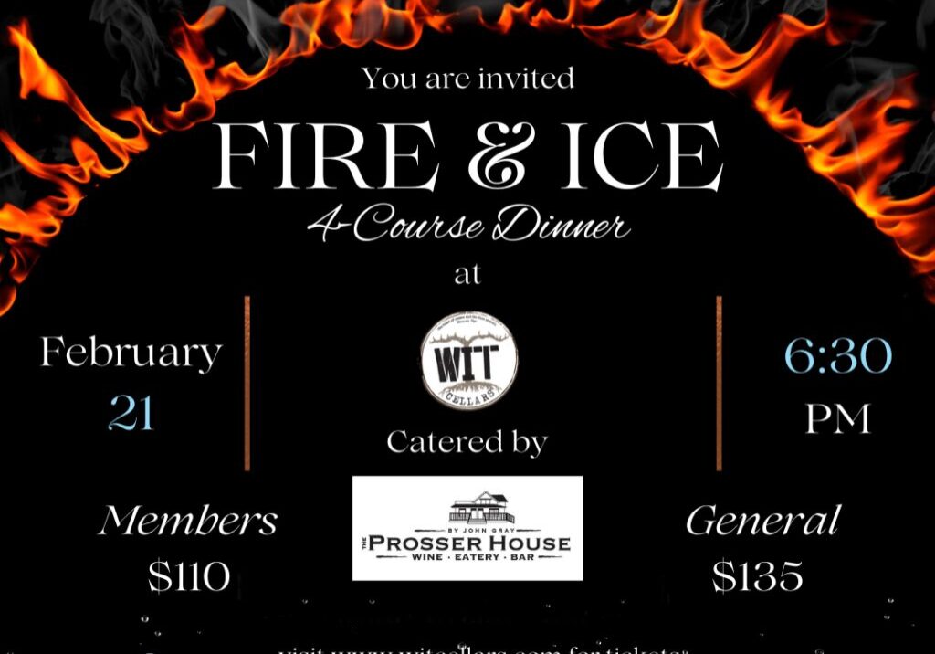 Fire & Ice dinner invitation with event details.