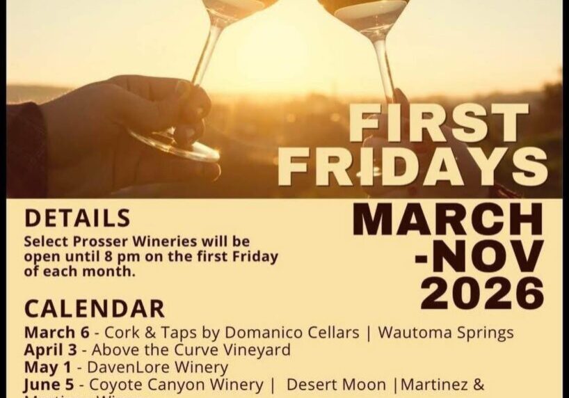 Prosser Wine First Fridays event calendar 2026.