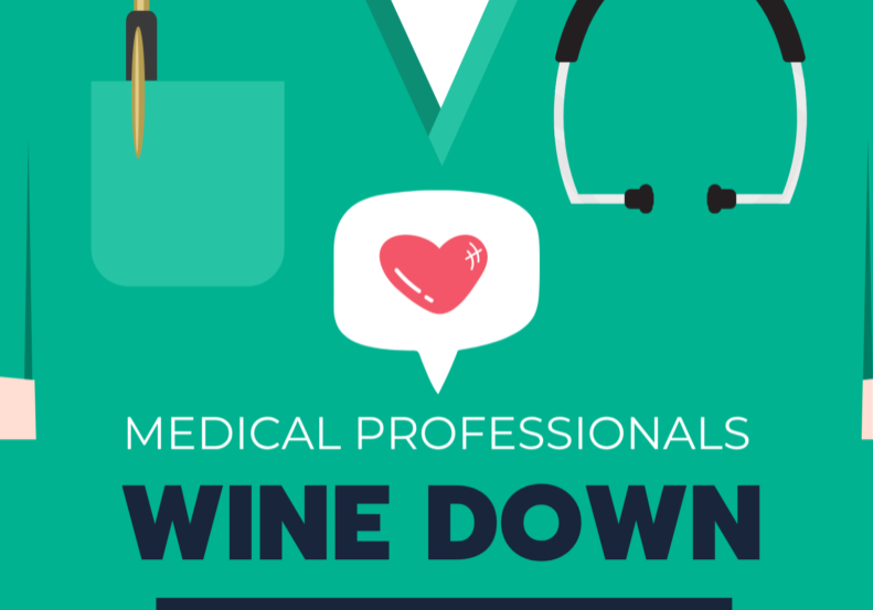 Medical Professionals Wine Down event poster