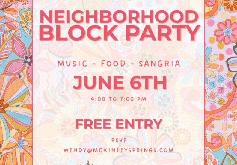 Colorful neighborhood block party invitation flyer