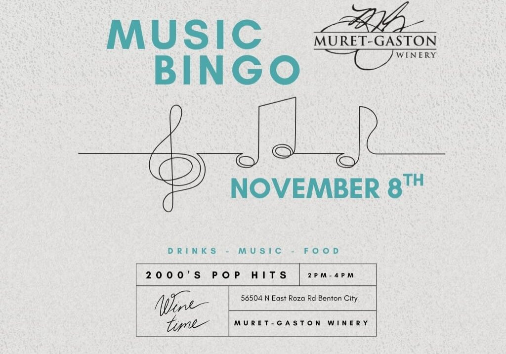 Music Bingo event at winery, November 8th.