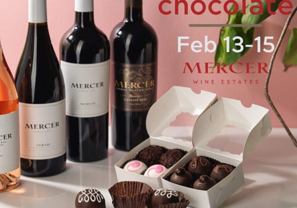 Mercer red wine and chocolate event February 13-15.