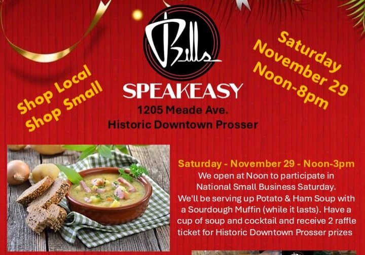 Bells Speakeasy event in Downtown Prosser, November 29