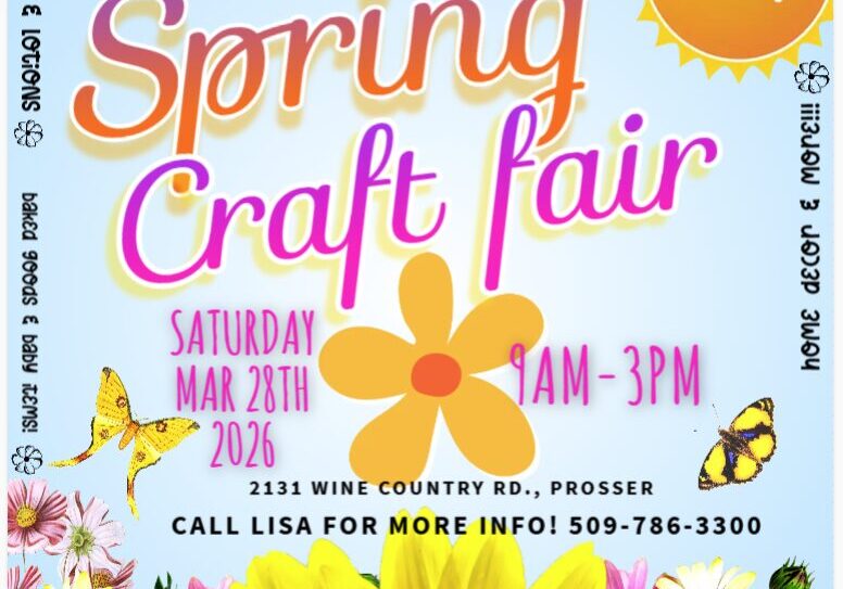 Spring Craft Fair flyer with event details.