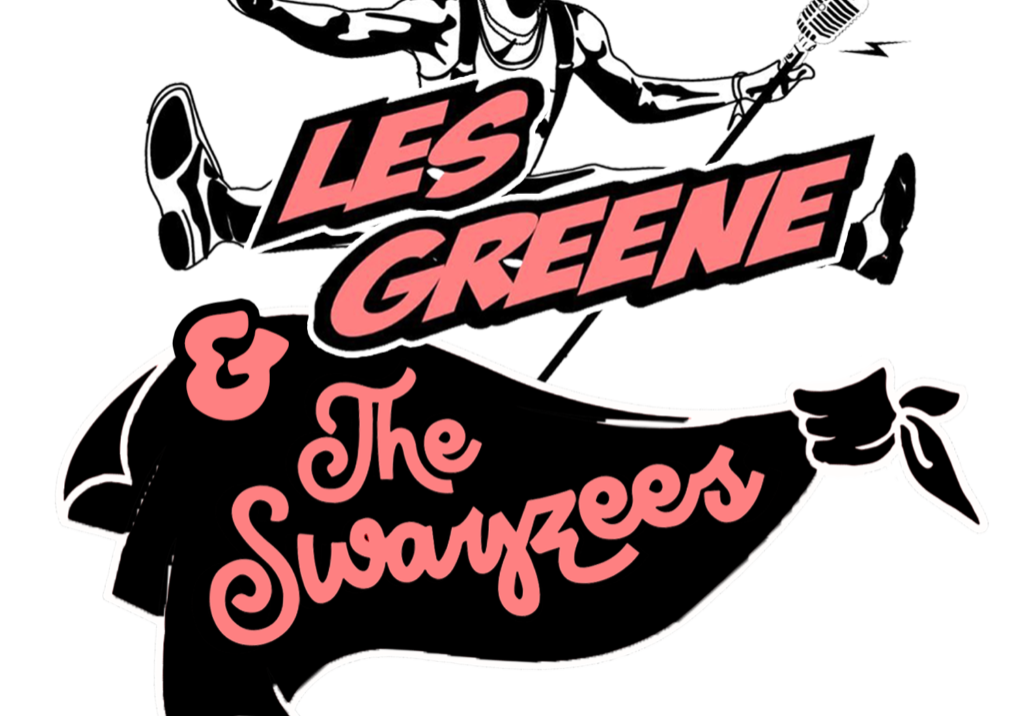 Illustrated singer logo for Les Greene & The Swayzees