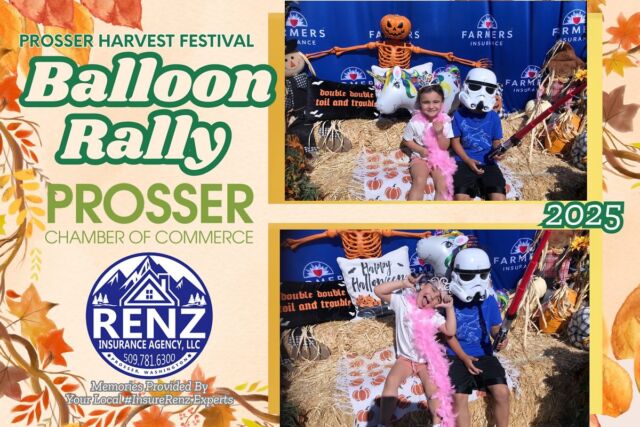 ✨🎈From sunrise balloons to sunset smiles—our #InsureRenz Photo Booth caught it all at the Great Prosser Balloon Rally & Harvest Festival! After recovering from a very busy but incredible weekend, all we can say is THANK YOU for making memories with us, Prosser! ❤️🤩 Over 500+ fun family photos distributed in just two days, here’s just some of our faves 🎉📸 #wearefarmers #weareprosser #tourprosser